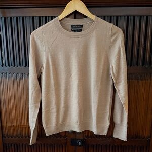 Tahari Extra-Fine Merino Wool Sweater in Camel
